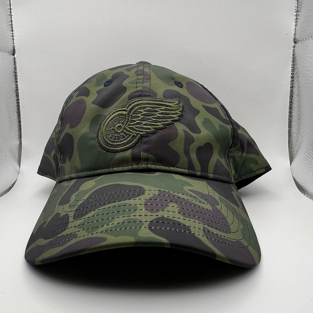 Adidas Detroit Red Wings Hat Mens Camo Camouflage Adjustable NHL Hockey Cap
